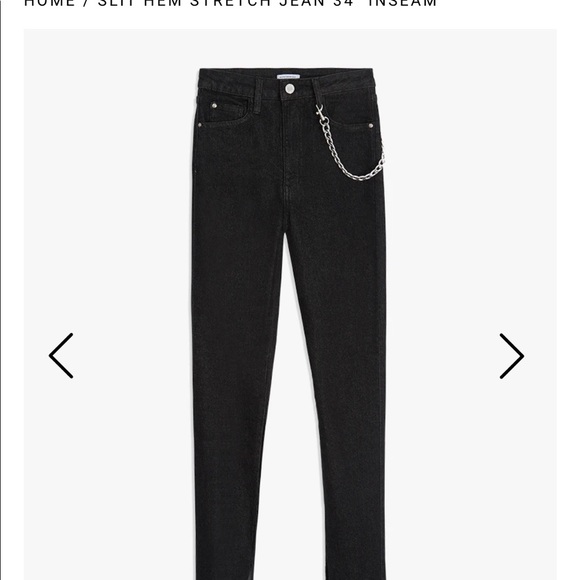 Slit hem stretch 34” inseam washed black Jean - Picture 3 of 3